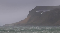 Waterfall flowing uphill during storm in Scotland  by Isle of Mull cottages on Daily Record website