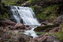 Waterfall under the Pen y Fan Brecon Beacon National Park Wales   x 