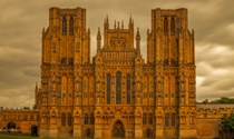 Wells Cathedral built in  was the first cathedral in England to be built from its foundation in Gothic style