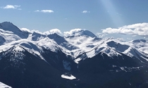 Went snowboarding in Whistler Canada This is the view from the peak Pardon the quality 