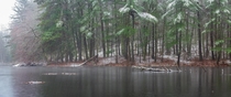 Wet Winter Panorama in New Hampshire 