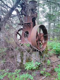 What I think is a huge single cylinder engine Found near the abandoned village of Portlock AK