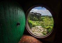 What it looks like from inside Bilbos hole in Hobbiton New Zealand 