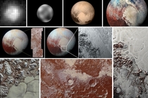 What we used to see of Pluto vs what we see now No one imagined that we would find a geologically active world with mountains made of water-ice and a thin atmosphere We expected a dead frozen rock Scientists have no idea where the heat is coming from that