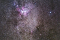 Whilst photographing the Carina nebula I noticed that one of my images had a incredibly rare green meteor pass in front of it This is just that single image quickly edited on my phone
