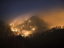 Wildfire in the Great Smoky Mountains 