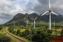 Wind farm at Nagercoil in Tamil Nadu India