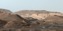 Wind-weathered mountains on Mars from Curiosity in 