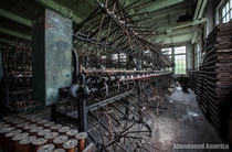 Winding machines at abandoned but maintained silk mill 