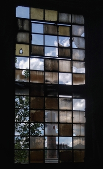Window in a hall of the formerly abandoned steel factory Vlklinger Htte a UNESCO heritage nowadays 