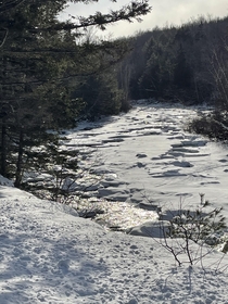 Winter river in the White Mountains New Hampshire x 