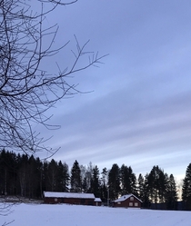 Winter sky just outside Oslo Norway