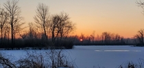 Winter sunrise Akron Ohio 