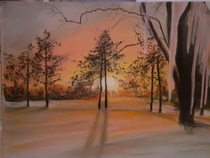 Winter sunset by me soft pastels 