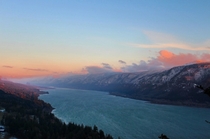 Winter sunset on the Columbia River WA 