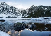 Winter wonderland in Heather Lake Washington State 