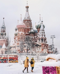 Winter wonderland in Moscow Russia