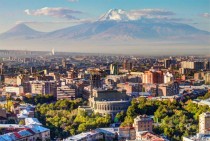 Yerevan Armenia at the foot of Mount Ararat 
