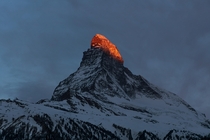 Yesterday morning I took a picture of the Matterhorn sometimes known as the Toblerone mountain Zermatt Switzerland 