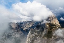 Yosemite Half Dome Through the Clouds 