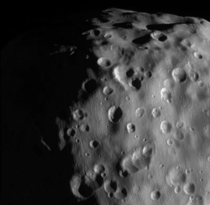 Zoomed-in view of Saturns moon Epimetheus one of the highest resolution ever taken